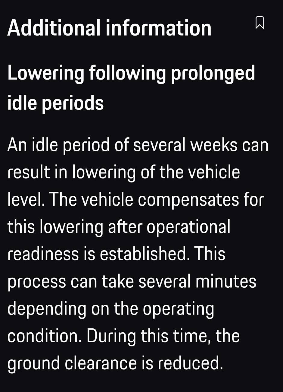 Electric Macan EV Air suspension setting - best mode for overnight / long term parking? 1000003829