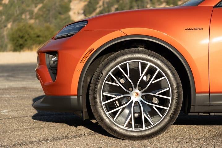 Electric Macan EV 2024 Macan 4 EV beats EPA range by 44 miles in real-world range test; 352 miles on single charge! - Edmunds Test Review 2024-Porsche-Macan-4-LT-13-wheel-wide-09302024-edmunds_717