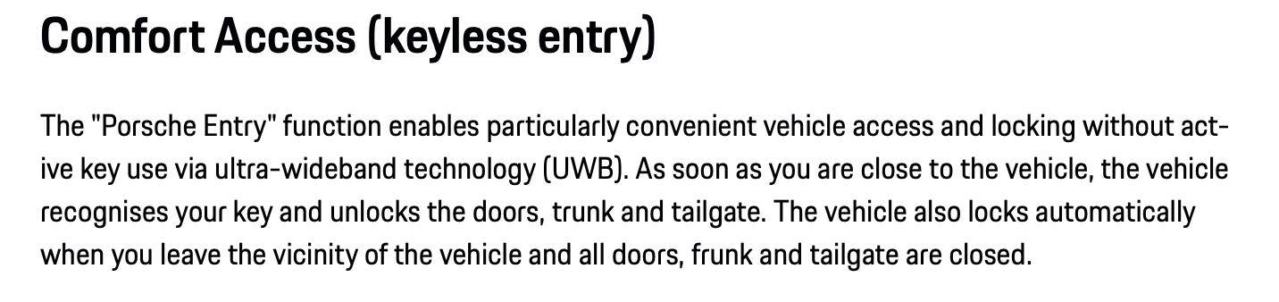 Electric Macan EV Is Keyless Entry UWB? Comfort Access