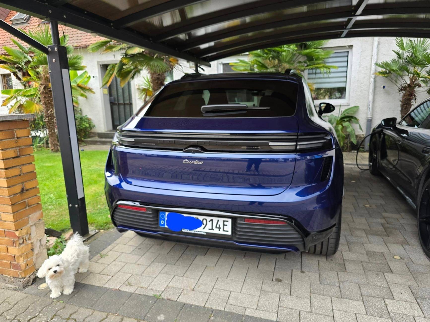 Macan EV GENTIAN BLUE Macan EV Photos gentian blue macan turbo ev 1