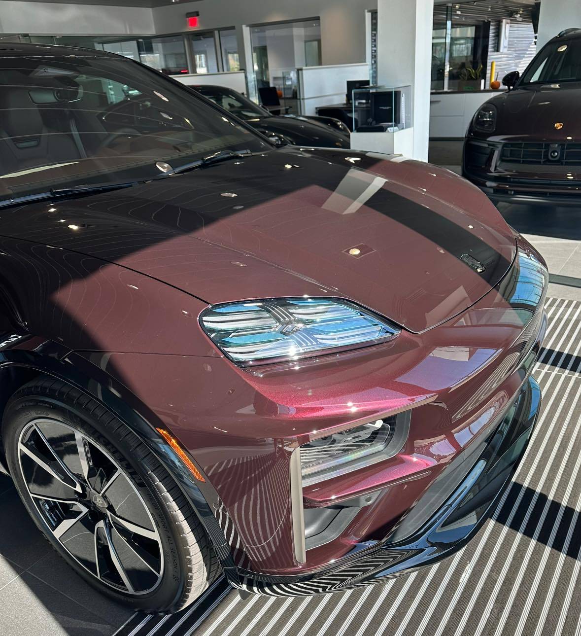 Electric Macan EV COPPER RUBY Macan EV Photos Thread glacier blue headlights copper ruby macan ev