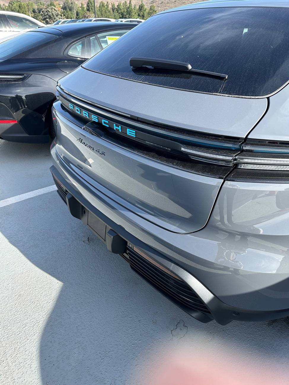 Electric Macan EV Change rear "PORSCHE" lettering to black from Glacier Blue IMG_0923