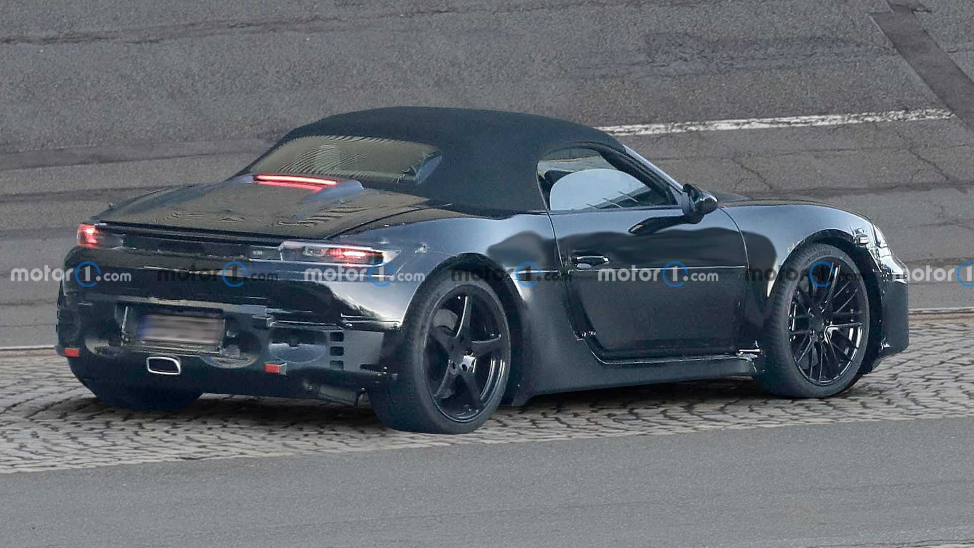 Electric Macan EV Porsche 718 / 983 Boxster / Cayman EV Sports Car Announced For 2025 Launch porsche-718-boxster-ev-rear-view-spy-photo