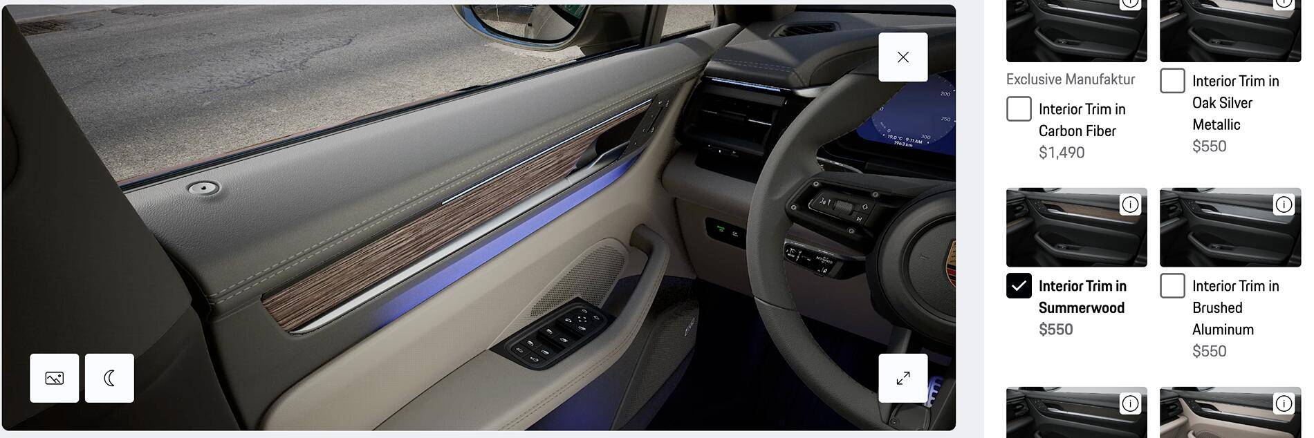 Macan EV Best interior trim to go with limestone beige leather interior? Screenshot 2024-09-19 at 10.41.59 PM