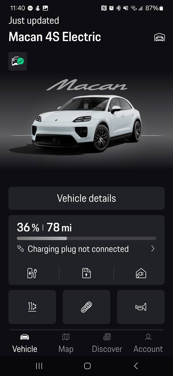 Electric Macan EV Cannot access charging or pre-climate in app - all other app features work? Screenshot_20250107_234037