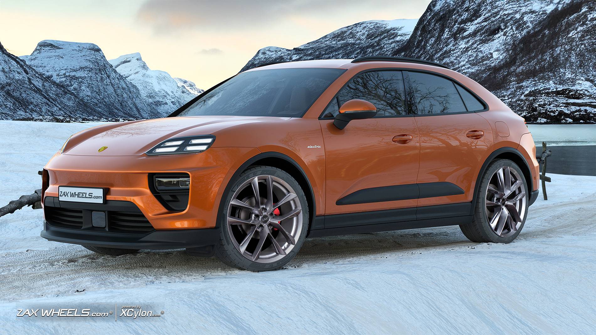 Electric Macan EV Macan EV aftermarket wheels from Norway (Megahjul/ZAX) zax-ynx-gunmetal_papaya_bi