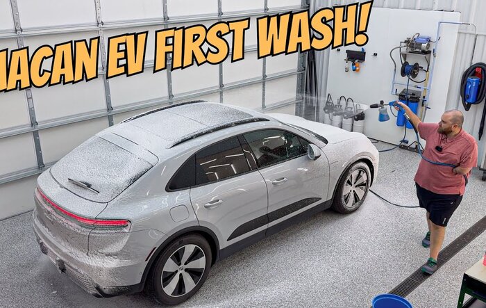 Frst wash and paint inspection of Kyle's mom's Macan 4 EV